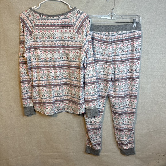 Cuddl‎ Duds Womens Pajama Set Medium Snowflake Get Cozy Print Comfy Pockets Cozy - Picture 8 of 8